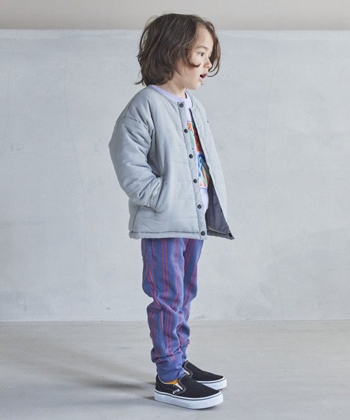 Life Support Products（ライフサポートプロダクツ）の「ノーカラーキルトジャケット（80～150㎝）（ノーカラージャケット・キッズ・ブルー/ベージュ/ブラック/カーキ/ライトグレー・100/120/130/140/150/80/90/95/110）」の7枚目の写真