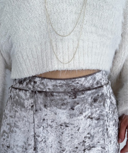 EPIMI E'PIMMY（エピミエピミー）の「クラッシュベロアナロースカート（スカート・レディース・ブラック/ベージュ/グレー・MEDIUM）」の17枚目の写真