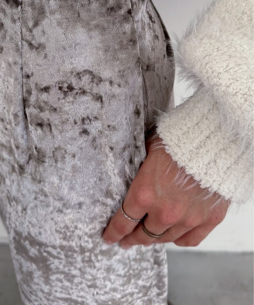 EPIMI E'PIMMY（エピミエピミー）の「クラッシュベロアナロースカート（スカート・レディース・ブラック/ベージュ/グレー・MEDIUM）」の19枚目の写真