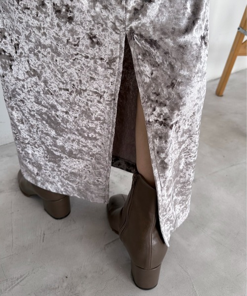 EPIMI E'PIMMY（エピミエピミー）の「クラッシュベロアナロースカート（スカート・レディース・ブラック/ベージュ/グレー・MEDIUM）」の21枚目の写真