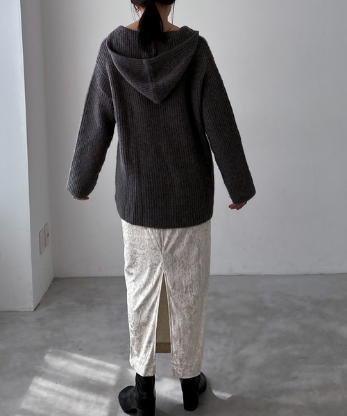 EPIMI E'PIMMY（エピミエピミー）の「クラッシュベロアナロースカート（スカート・レディース・ブラック/ベージュ/グレー・MEDIUM）」の13枚目の写真