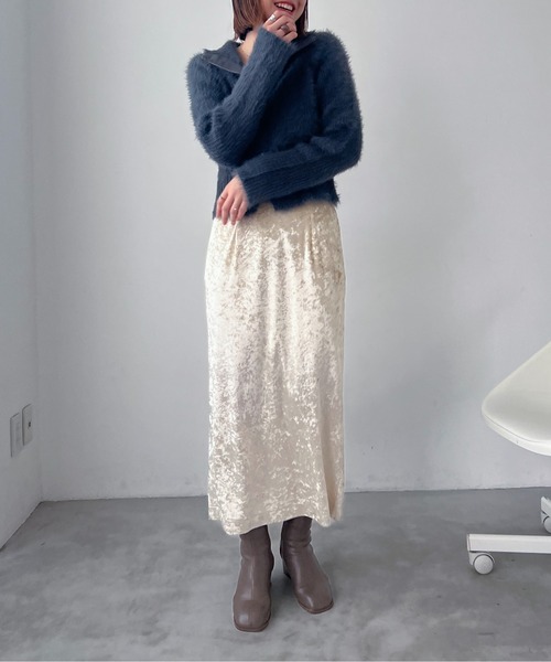 EPIMI E'PIMMY（エピミエピミー）の「クラッシュベロアナロースカート（スカート・レディース・ブラック/ベージュ/グレー・MEDIUM）」の14枚目の写真