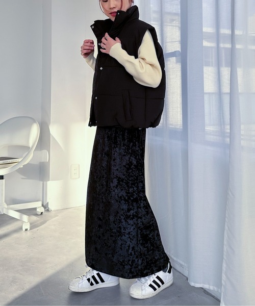 EPIMI E'PIMMY（エピミエピミー）の「クラッシュベロアナロースカート（スカート・レディース・ブラック/ベージュ/グレー・MEDIUM）」の22枚目の写真