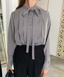 UND HOUNDSTOOTH BOWTIE BLOUSE