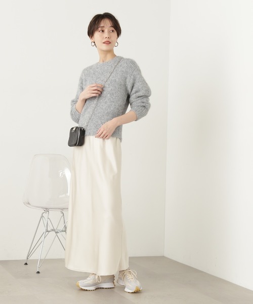 N.（N. Natural Beauty Basic）（エヌエヌナチュラルビューティーベーシック）の「◆フェザークルーネックニット（ニット/セーター・レディース・グレー/ブラック/クリーム・MEDIUM）」の15枚目の写真