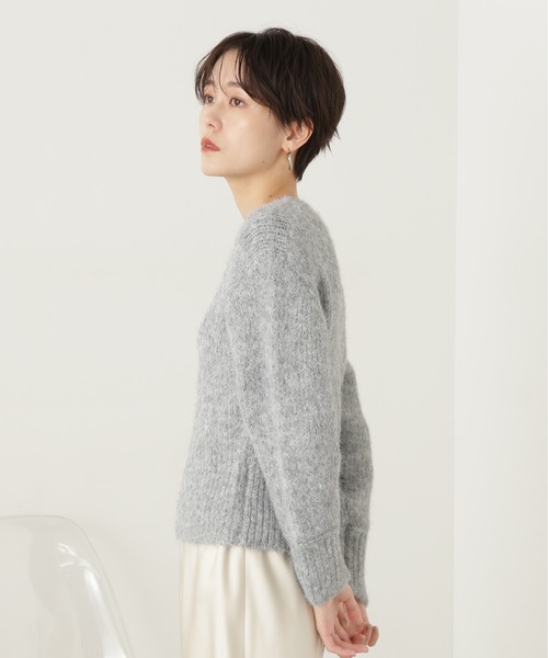 N.（N. Natural Beauty Basic）（エヌエヌナチュラルビューティーベーシック）の「◆フェザークルーネックニット（ニット/セーター・レディース・グレー/ブラック/クリーム・MEDIUM）」の19枚目の写真