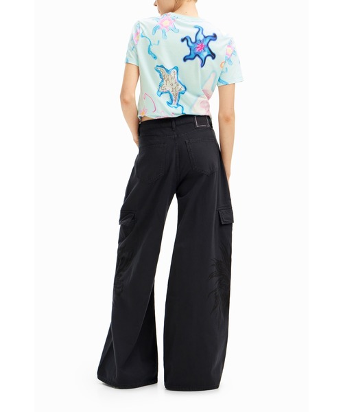 Desigual（デシグアル）の「【Desigual×Collina Strada】スターライン カーゴワイドパンツ（その他パンツ・レディース・ブラック・XS/S/M/L/XL）」の5枚目の写真