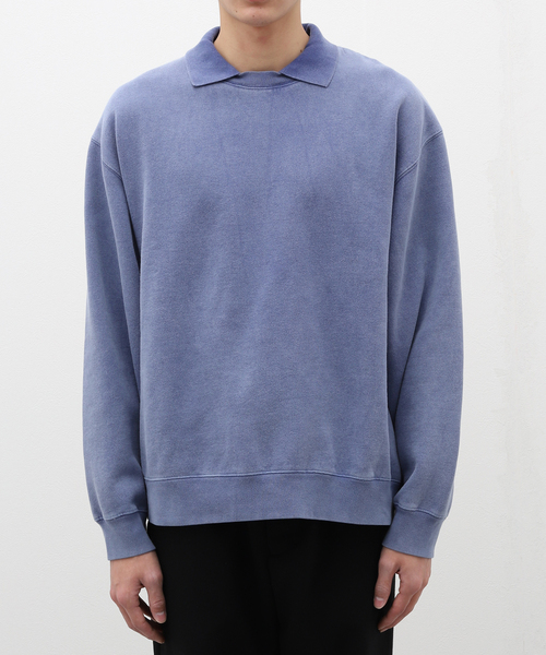 B.C STOCK（ベーセーストック）の「collared ピグメントスウェット（スウェット・メンズ・ピンク/ブルー系その他/ブラック・LARGE/MEDIUM）」の5枚目の写真