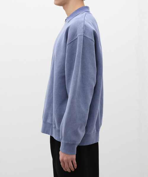 B.C STOCK（ベーセーストック）の「collared ピグメントスウェット（スウェット・メンズ・ピンク/ブルー系その他/ブラック・LARGE/MEDIUM）」の6枚目の写真