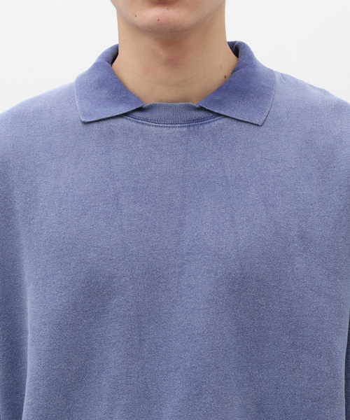 B.C STOCK（ベーセーストック）の「collared ピグメントスウェット（スウェット・メンズ・ピンク/ブルー系その他/ブラック・LARGE/MEDIUM）」の8枚目の写真