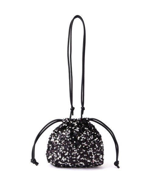 FREE'S MART（フリーズマート）の「◇スパンコール巾着バッグ（ハンドバッグ・レディース・ピンク/ブラック/シルバー・ﾌﾘ-）」の6枚目の写真