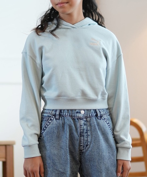 PUMA（プーマ）の「PUMA/プーマ BETTER CLASSICS フーディ スウェット ガールズ フーディー 624454（パーカー・キッズ・ブラック/ベージュ/ブルー/ライトブルー・L/M/S/XL）」の3枚目の写真