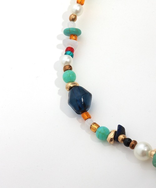 【お値下げ済みちくわ様】モルダバイト ミックス ビーズ ネックレス チチカカ（チチカカ）の「ミックスビーズネックレス（ネックレス