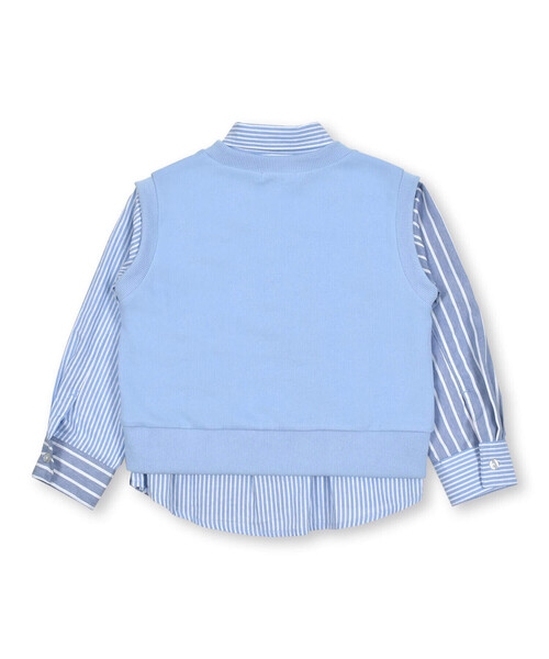 Noeil aime BeBe(ノイユエイムベベ)の「シャンブレーMIXストライプシャツ&ベストセット(80~130cm)(シャツ/ブラウス・キッズ・ブルー系その他/レッド系その他・120cm/110cm/130cm/100cm/90cm/80cm)」の14枚目の写真