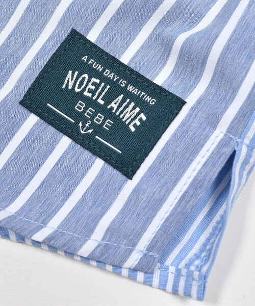 Noeil aime BeBe(ノイユエイムベベ)の「シャンブレーMIXストライプシャツ&ベストセット(80~130cm)(シャツ/ブラウス・キッズ・ブルー系その他/レッド系その他・120cm/110cm/130cm/100cm/90cm/80cm)」の18枚目の写真
