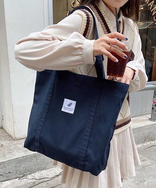 Miniministore（ミニミニストア）の「トートバッグ キャンバスバッグ 大容量（トートバッグ・レディース・グリーン/ブラウン/ホワイト/ラベンダー/ベージュ/ネイビー/ライトブルー/ブラック/ライトブラウン・FREE）」の8枚目の写真