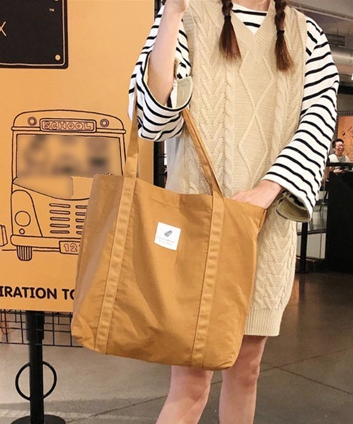 Miniministore（ミニミニストア）の「トートバッグ キャンバスバッグ 大容量（トートバッグ・レディース・グリーン/ブラウン/ホワイト/ラベンダー/ベージュ/ネイビー/ライトブルー/ブラック/ライトブラウン・FREE）」の18枚目の写真
