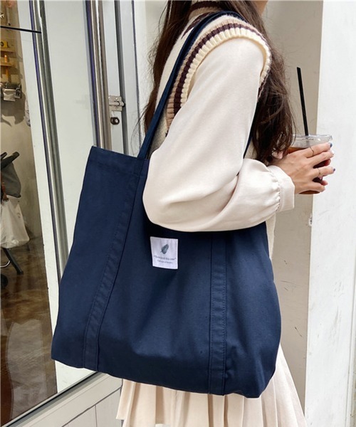 Miniministore（ミニミニストア）の「トートバッグ キャンバスバッグ 大容量（トートバッグ・レディース・グリーン/ブラウン/ホワイト/ラベンダー/ベージュ/ネイビー/ライトブルー/ブラック/ライトブラウン・FREE）」の16枚目の写真