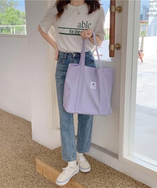 Miniministore（ミニミニストア）の「トートバッグ キャンバスバッグ 大容量（トートバッグ・レディース・グリーン/ブラウン/ホワイト/ラベンダー/ベージュ/ネイビー/ライトブルー/ブラック/ライトブラウン・FREE）」の13枚目の写真