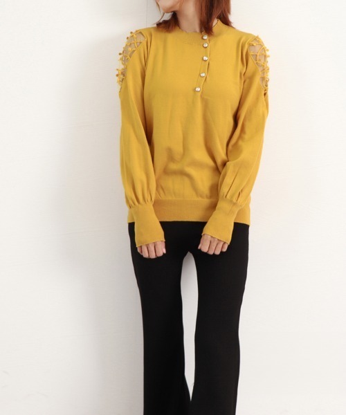 Miniministore(ミニミニストア)の「ニットトップス レディース 韓国ニット秋(ニット/セーター・レディース・ベージュ/イエロー/ブラック・FREE)」の12枚目の写真