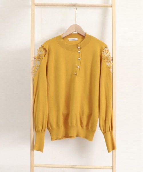 Miniministore(ミニミニストア)の「ニットトップス レディース 韓国ニット秋(ニット/セーター・レディース・ベージュ/イエロー/ブラック・FREE)」の9枚目の写真