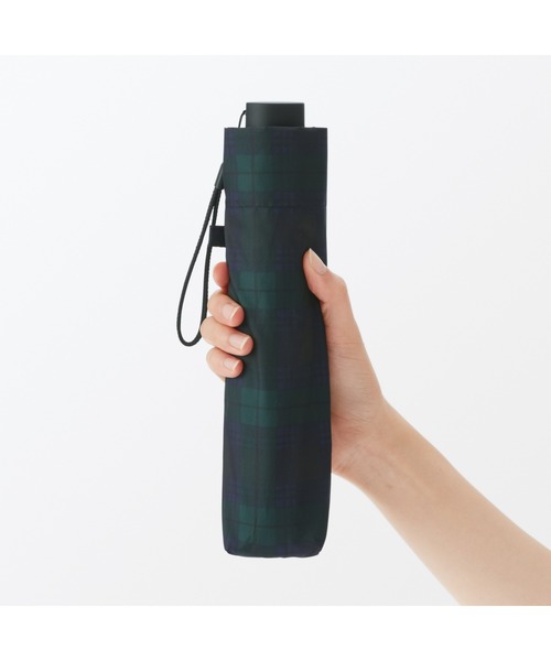 無印良品（ムジルシリョウヒン）の「晴雨兼用　折りたたみ傘　親骨の長さ６０ｃｍ・６本骨（折りたたみ傘・レディース・グリーン系1・60cm）」の2枚目の写真