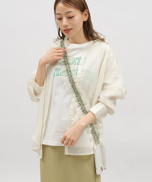 LAKOLE（ラコレ）の「チュールラッフルショルダー2 / 100480（スマホグッズ・レディース・ブラック/ブルー/ライトグレー/カーキ/ライトブルー/ネイビー・FREE）」の3枚目の写真