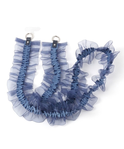 LAKOLE（ラコレ）の「チュールラッフルショルダー2 / 100480（スマホグッズ・レディース・ブラック/ブルー/ライトグレー/カーキ/ライトブルー/ネイビー・FREE）」の6枚目の写真