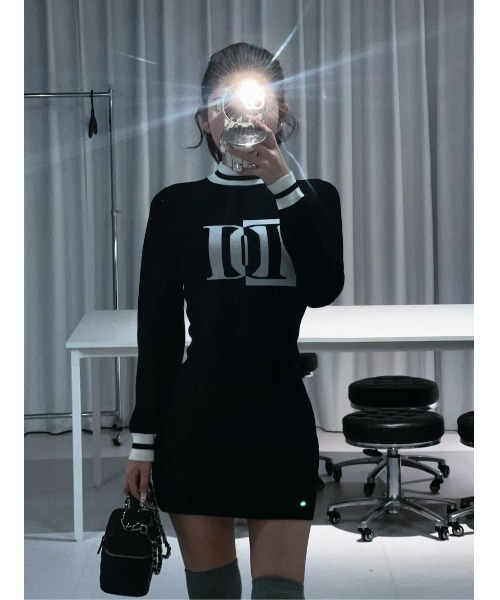 セール】ジャガードロゴニットミニワンピース（ワンピース）｜Darich