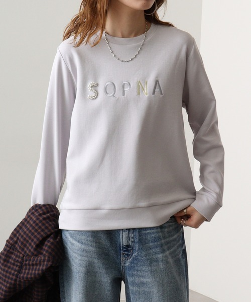 Anna Nicola(アンナニコラ)の「Anna Nicola ロゴ刺繍ダンボールプルオーバー(スウェット・レディース・モスグリーン/ライトグレー/ベージュ/ブラック・38)」の14枚目の写真