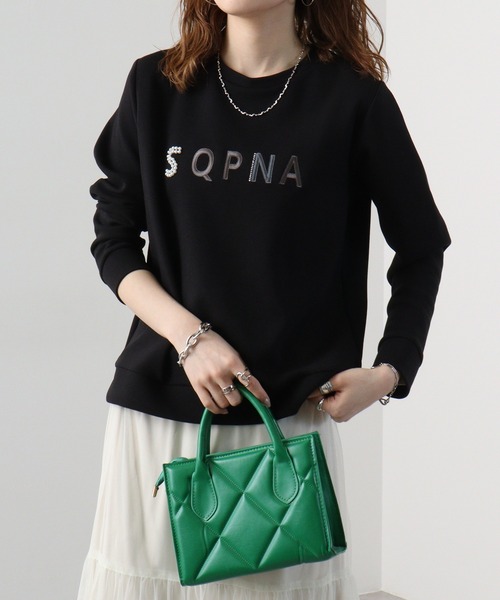 Anna Nicola(アンナニコラ)の「Anna Nicola ロゴ刺繍ダンボールプルオーバー(スウェット・レディース・モスグリーン/ライトグレー/ベージュ/ブラック・38)」の5枚目の写真