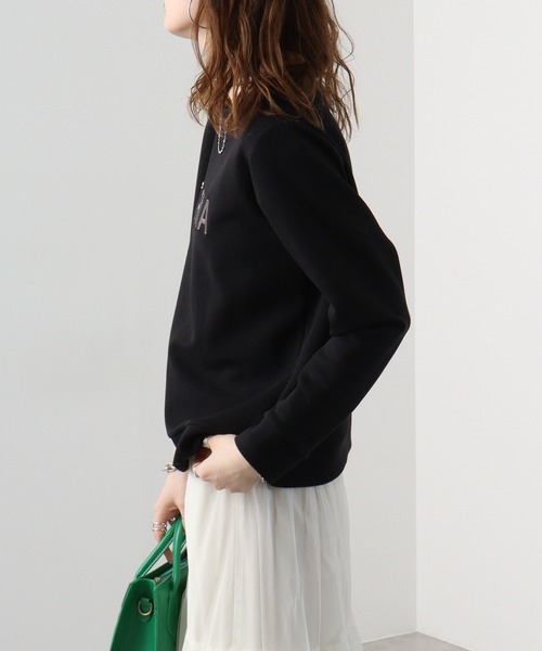Anna Nicola(アンナニコラ)の「Anna Nicola ロゴ刺繍ダンボールプルオーバー(スウェット・レディース・モスグリーン/ライトグレー/ベージュ/ブラック・38)」の6枚目の写真