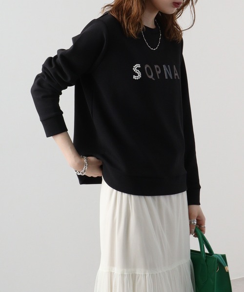 Anna Nicola(アンナニコラ)の「Anna Nicola ロゴ刺繍ダンボールプルオーバー(スウェット・レディース・モスグリーン/ライトグレー/ベージュ/ブラック・38)」の8枚目の写真