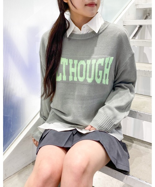 3.3 Field Trip (3.3フィールドトリップ)の「3.3 Field Trip/カラーロゴニット 2103066(ニット/セーター・レディース・ベージュ/グレー・FREE)」の2枚目の写真