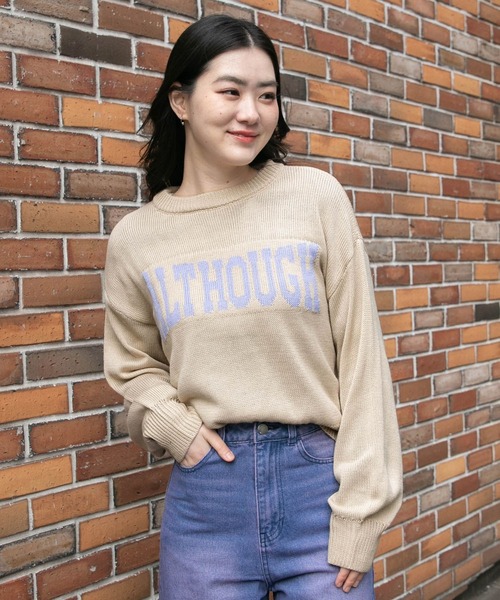 3.3 Field Trip (3.3フィールドトリップ)の「3.3 Field Trip/カラーロゴニット 2103066(ニット/セーター・レディース・ベージュ/グレー・FREE)」の4枚目の写真