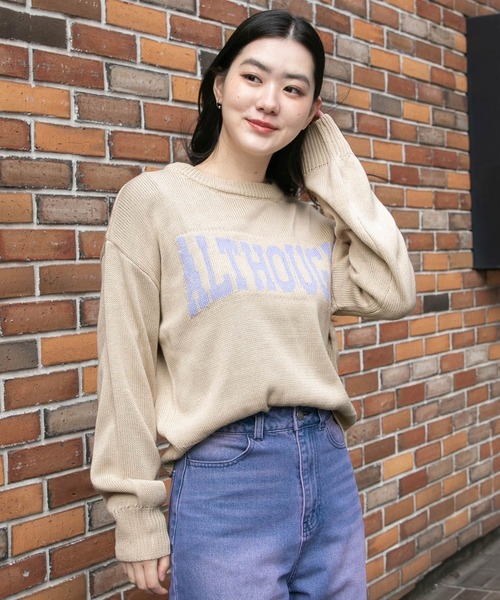 3.3 Field Trip (3.3フィールドトリップ)の「3.3 Field Trip/カラーロゴニット 2103066(ニット/セーター・レディース・ベージュ/グレー・FREE)」の5枚目の写真