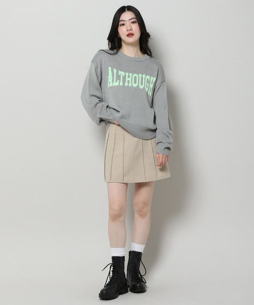 3.3 Field Trip (3.3フィールドトリップ)の「3.3 Field Trip/カラーロゴニット 2103066(ニット/セーター・レディース・ベージュ/グレー・FREE)」の7枚目の写真