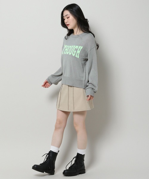 3.3 Field Trip (3.3フィールドトリップ)の「3.3 Field Trip/カラーロゴニット 2103066(ニット/セーター・レディース・ベージュ/グレー・FREE)」の8枚目の写真