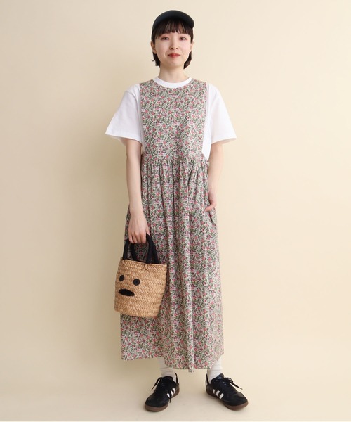 I am I in fact...(アイアムアイインファクト)の「LIBERTY apron one-piece(ジャンパースカート・レディース・グリーン/ブルー・FREE)」の15枚目の写真
