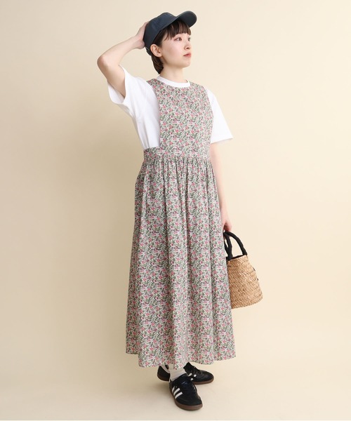 I am I in fact...(アイアムアイインファクト)の「LIBERTY apron one-piece(ジャンパースカート・レディース・グリーン/ブルー・FREE)」の16枚目の写真