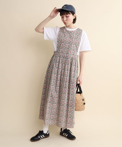 I am I in fact...(アイアムアイインファクト)の「LIBERTY apron one-piece(ジャンパースカート・レディース・グリーン/ブルー・FREE)」の7枚目の写真