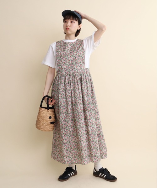 I am I in fact...(アイアムアイインファクト)の「LIBERTY apron one-piece(ジャンパースカート・レディース・グリーン/ブルー・FREE)」の14枚目の写真