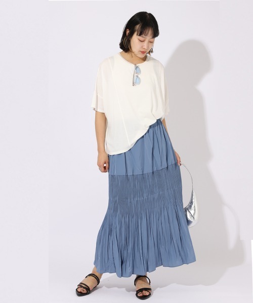 ENIM BY VICKY(エニムバイビッキー)の「プリーツ切替スカート《手洗い可能》(スカート・レディース・グレー/ブルー/ネイビー・M)」の14枚目の写真
