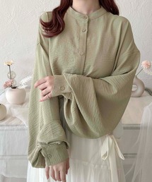 【apres jour clair】袖ボリュームバンドカラーシャツ【ZOZOTOWN限定アイテム】