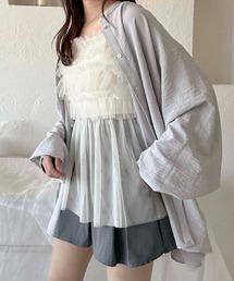 【apres jour clair】袖ボリュームバンドカラーシャツ【ZOZOTOWN限定アイテム】