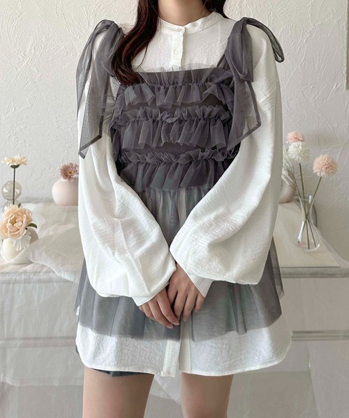 apres jour clair(アプレジュールクレア)の「【apres jour clair】袖ボリュームバンドカラーシャツ【ZOZOTOWN限定アイテム】(シャツ/ブラウス・レディース・オフホワイト/ライトブルー/カーキ/ライトピンク/アイボリー・フリー/X-LARGE)」の14枚目の写真