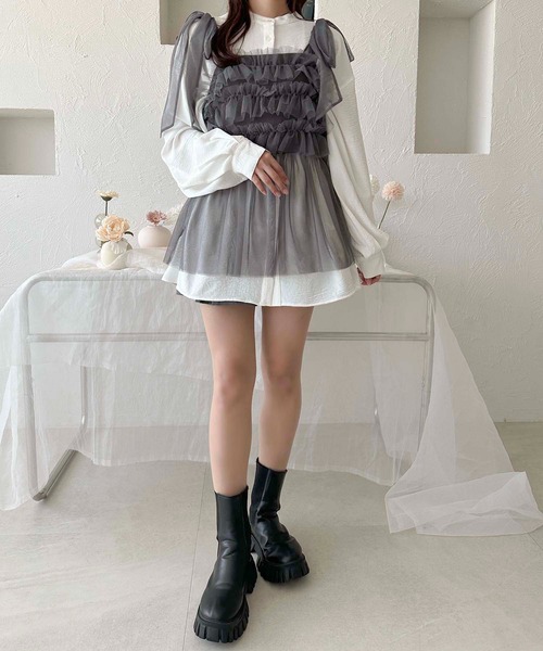 apres jour clair(アプレジュールクレア)の「【apres jour clair】袖ボリュームバンドカラーシャツ【ZOZOTOWN限定アイテム】(シャツ/ブラウス・レディース・オフホワイト/ライトブルー/カーキ/ライトピンク/アイボリー・フリー/X-LARGE)」の19枚目の写真