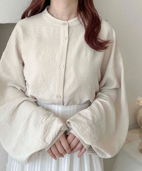 apres jour clair(アプレジュールクレア)の「【apres jour clair】袖ボリュームバンドカラーシャツ【ZOZOTOWN限定アイテム】(シャツ/ブラウス・レディース・オフホワイト/ライトブルー/カーキ/ライトピンク/アイボリー・フリー/X-LARGE)」の22枚目の写真
