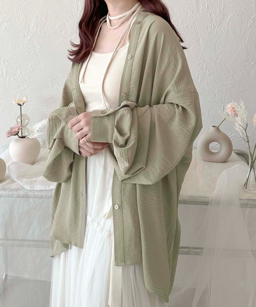 apres jour clair(アプレジュールクレア)の「【apres jour clair】袖ボリュームバンドカラーシャツ【ZOZOTOWN限定アイテム】(シャツ/ブラウス・レディース・オフホワイト/ライトブルー/カーキ/ライトピンク/アイボリー・フリー/X-LARGE)」の7枚目の写真