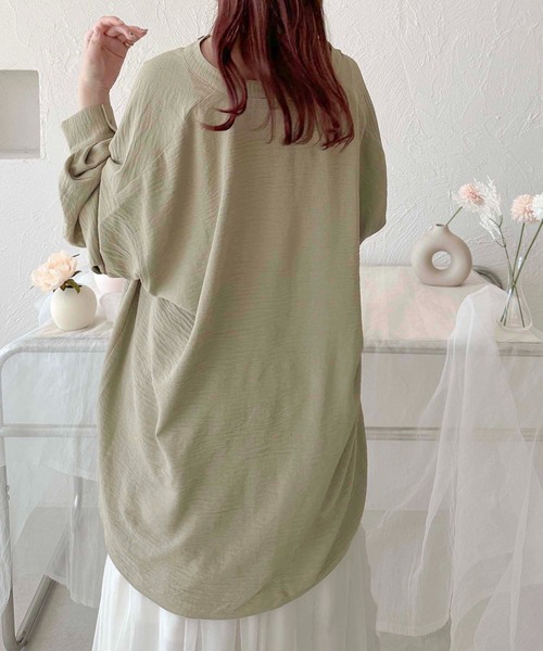 apres jour clair(アプレジュールクレア)の「【apres jour clair】袖ボリュームバンドカラーシャツ【ZOZOTOWN限定アイテム】(シャツ/ブラウス・レディース・オフホワイト/ライトブルー/カーキ/ライトピンク/アイボリー・フリー/X-LARGE)」の9枚目の写真